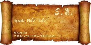 Spak Máté névjegykártya